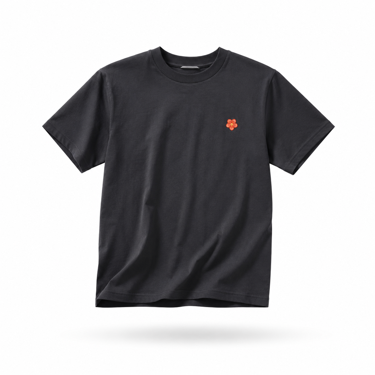 T-shirt Flower - Blanc / Gris Foncé