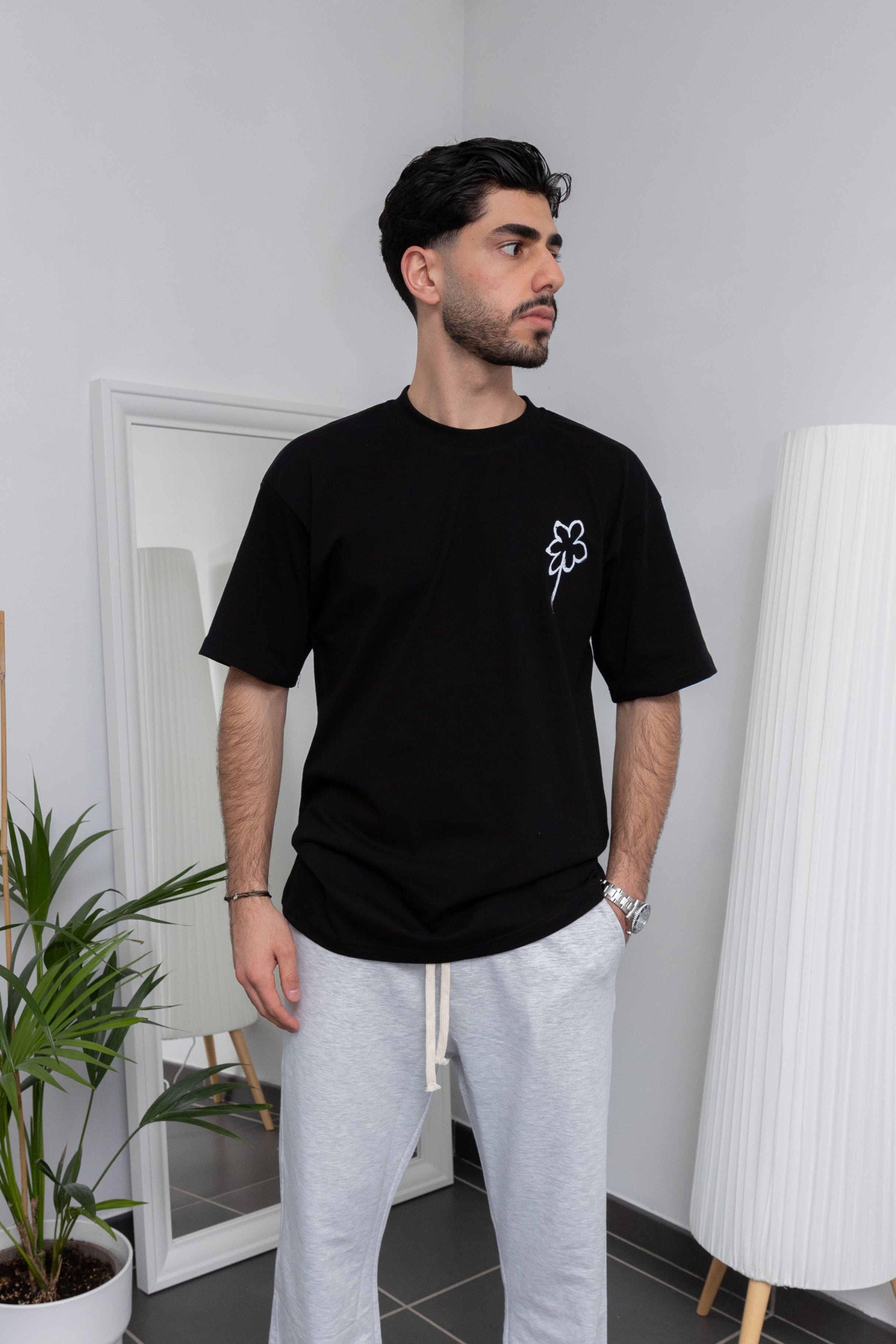 T-shirt Floral - Noir