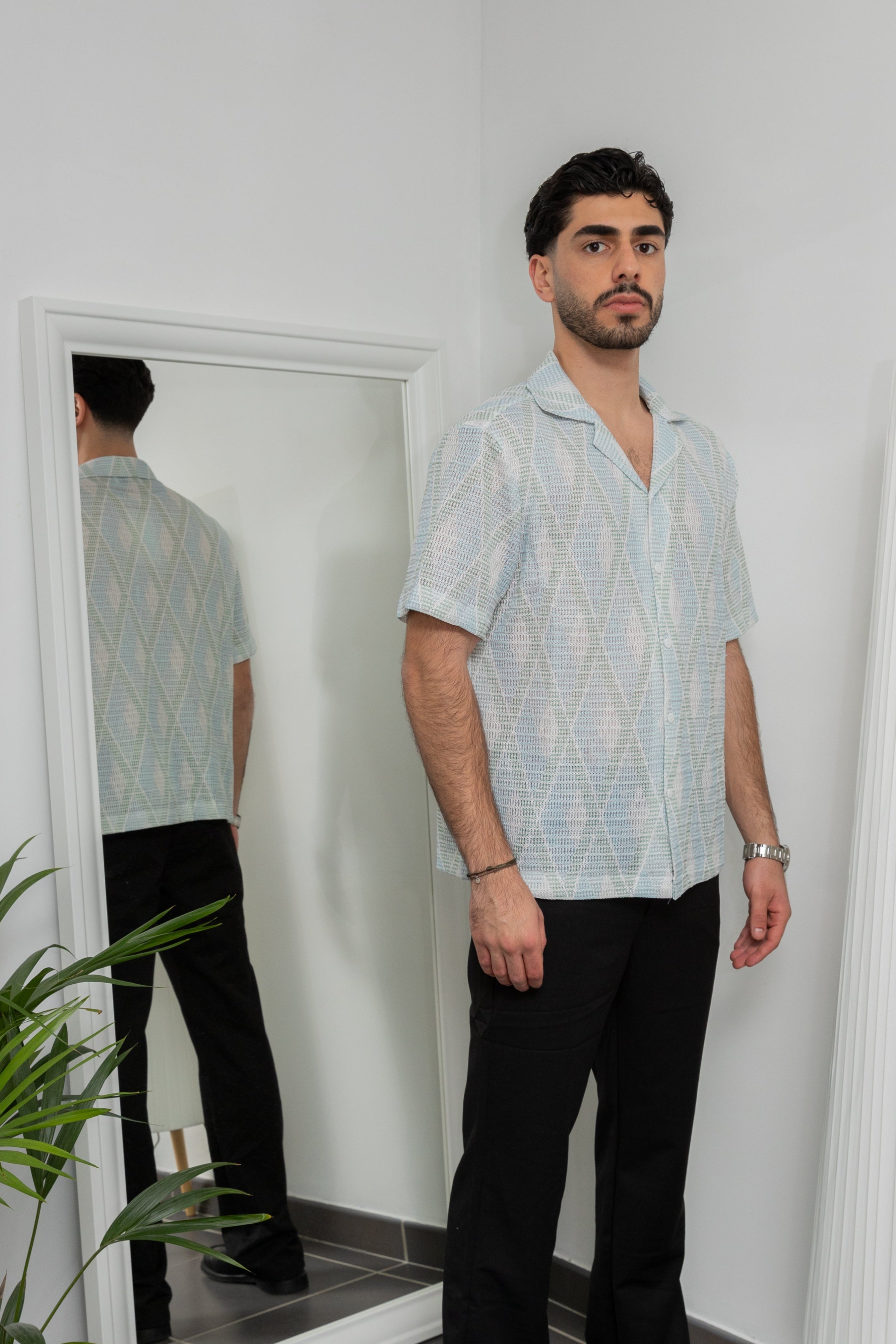 Chemise à motif - Vert Clair