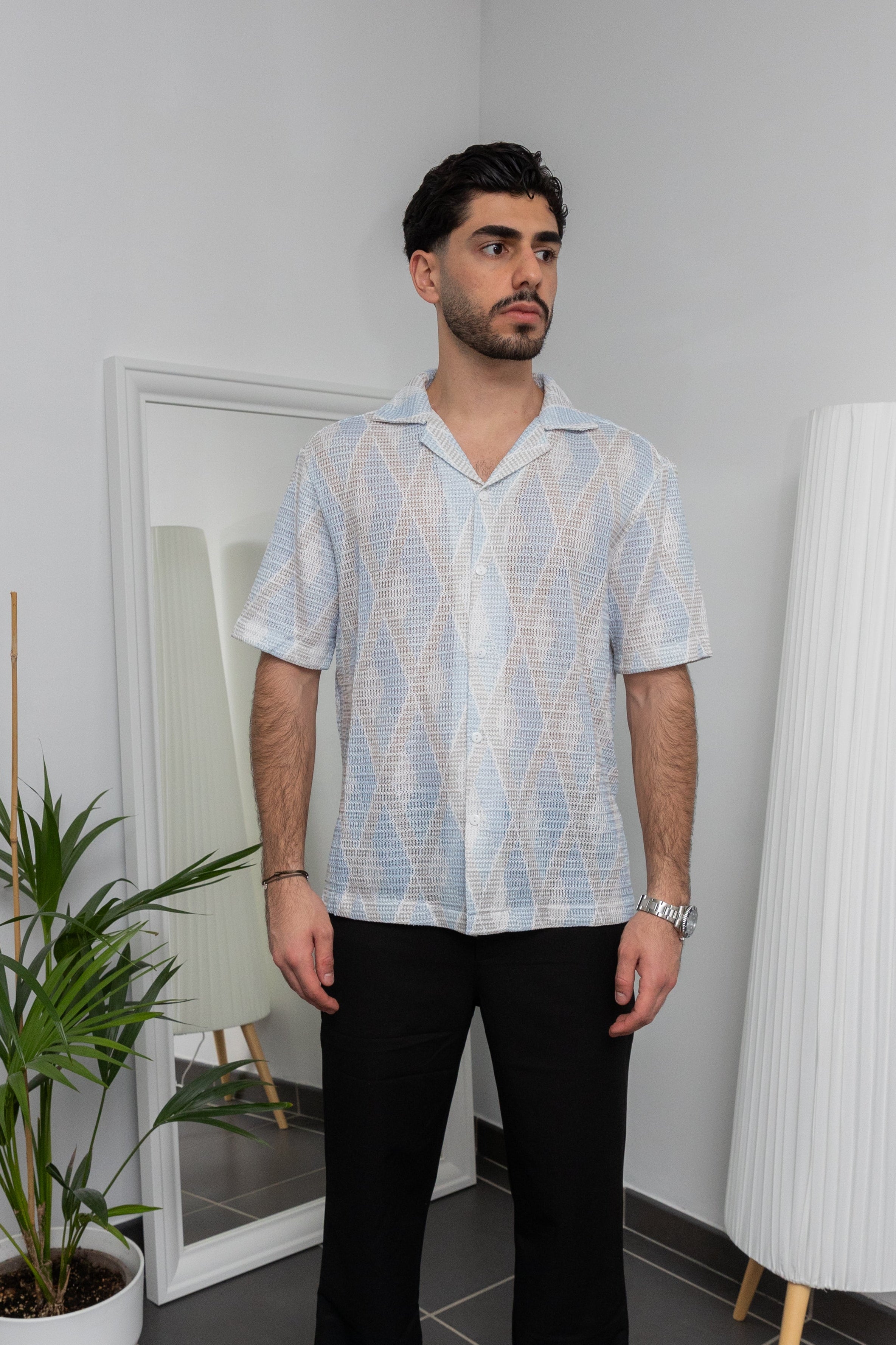 Chemise à motif - Bleu