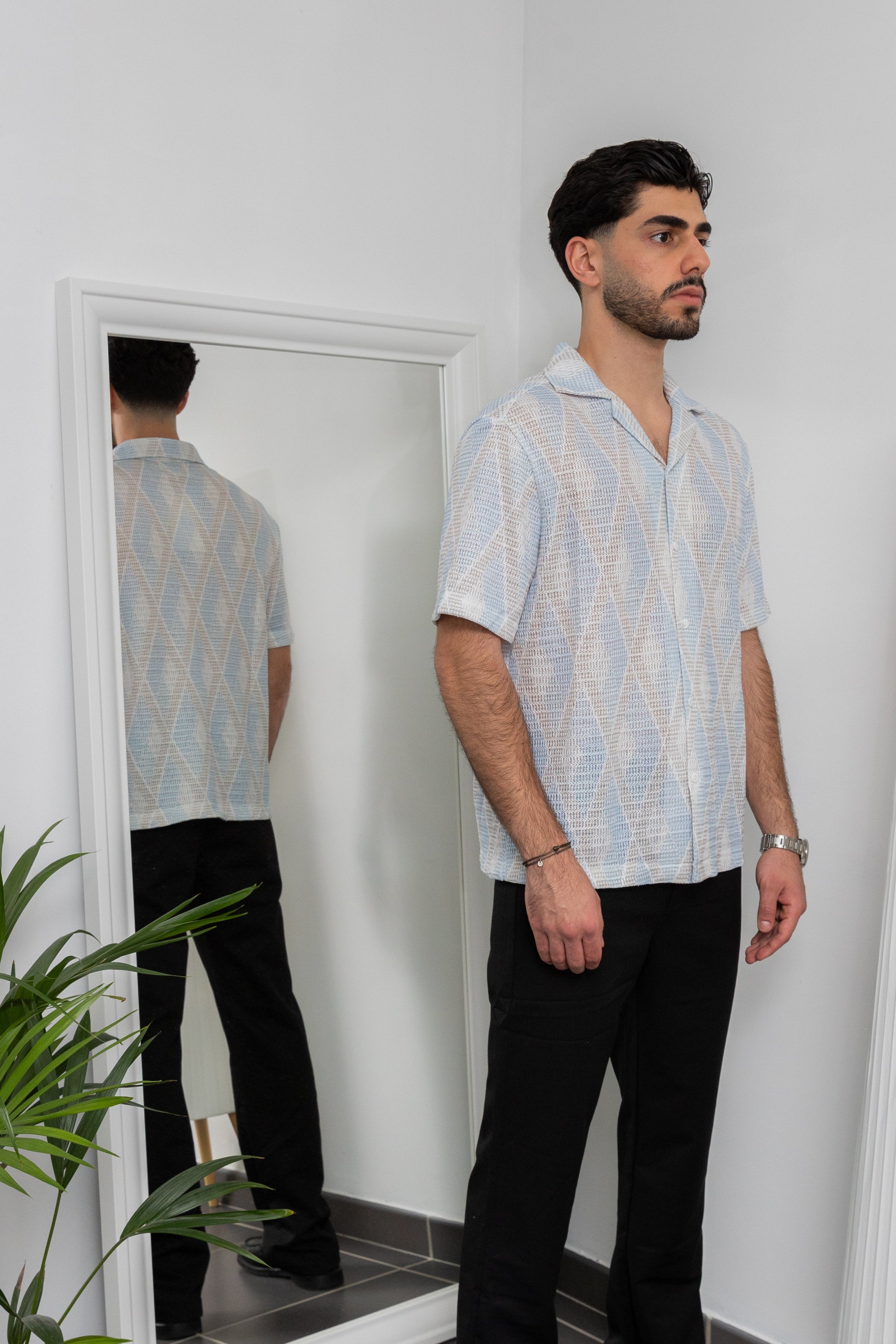 Chemise à motif - Bleu
