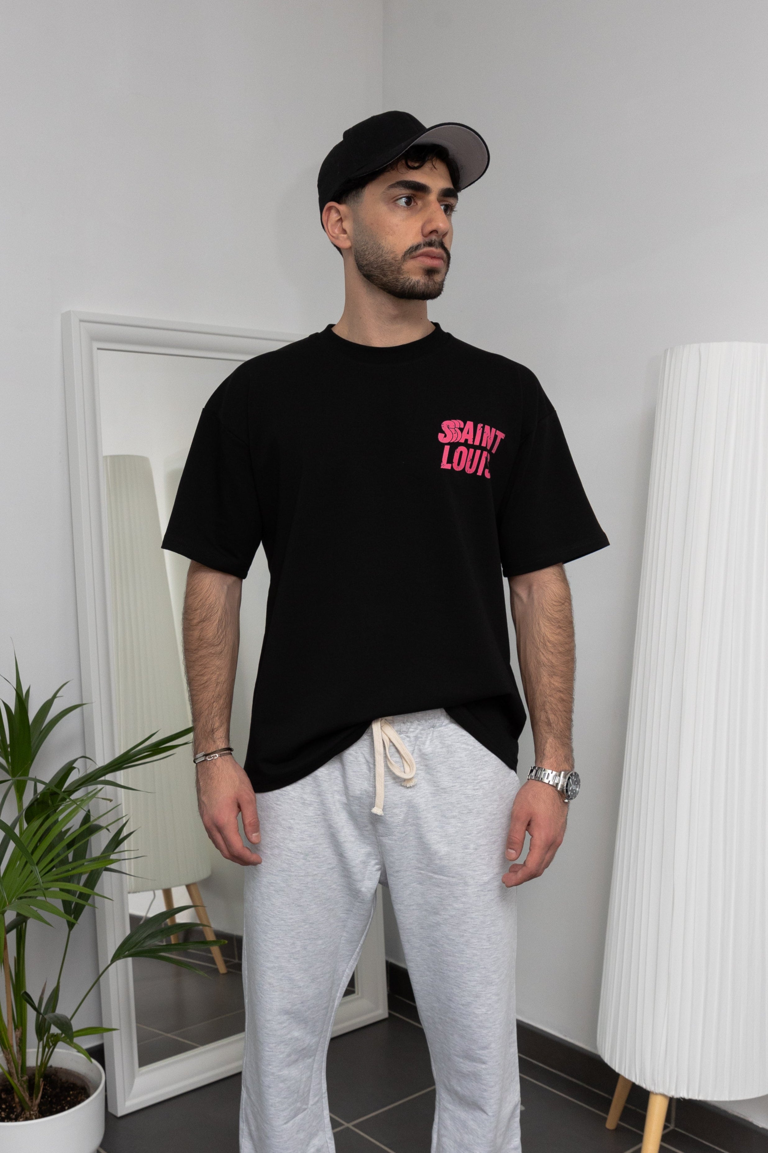T-shirt Saint Louis - Noir / Bleu / Rose