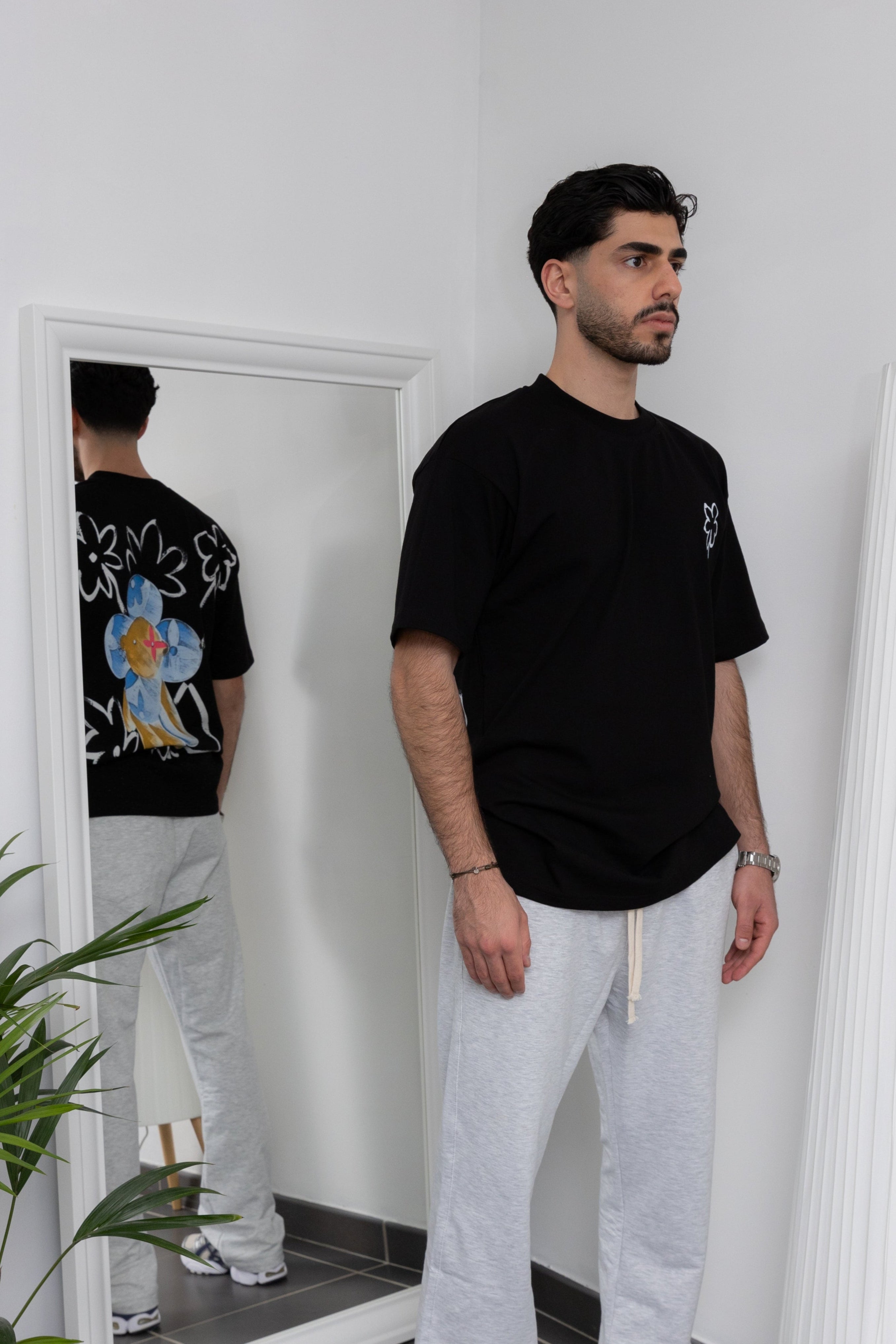 T-shirt Floral - Noir