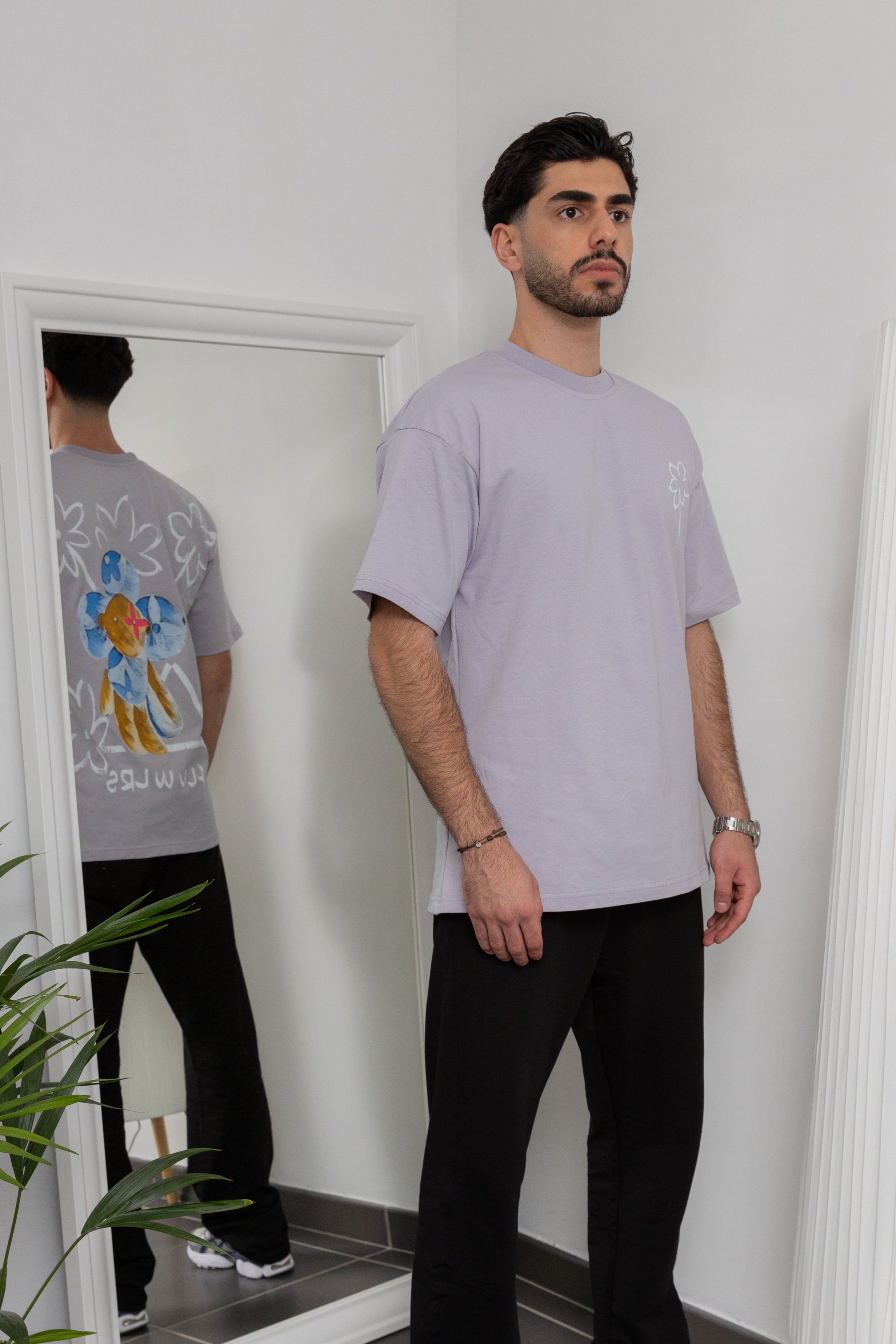 T-shirt Floral - Gris Taupe