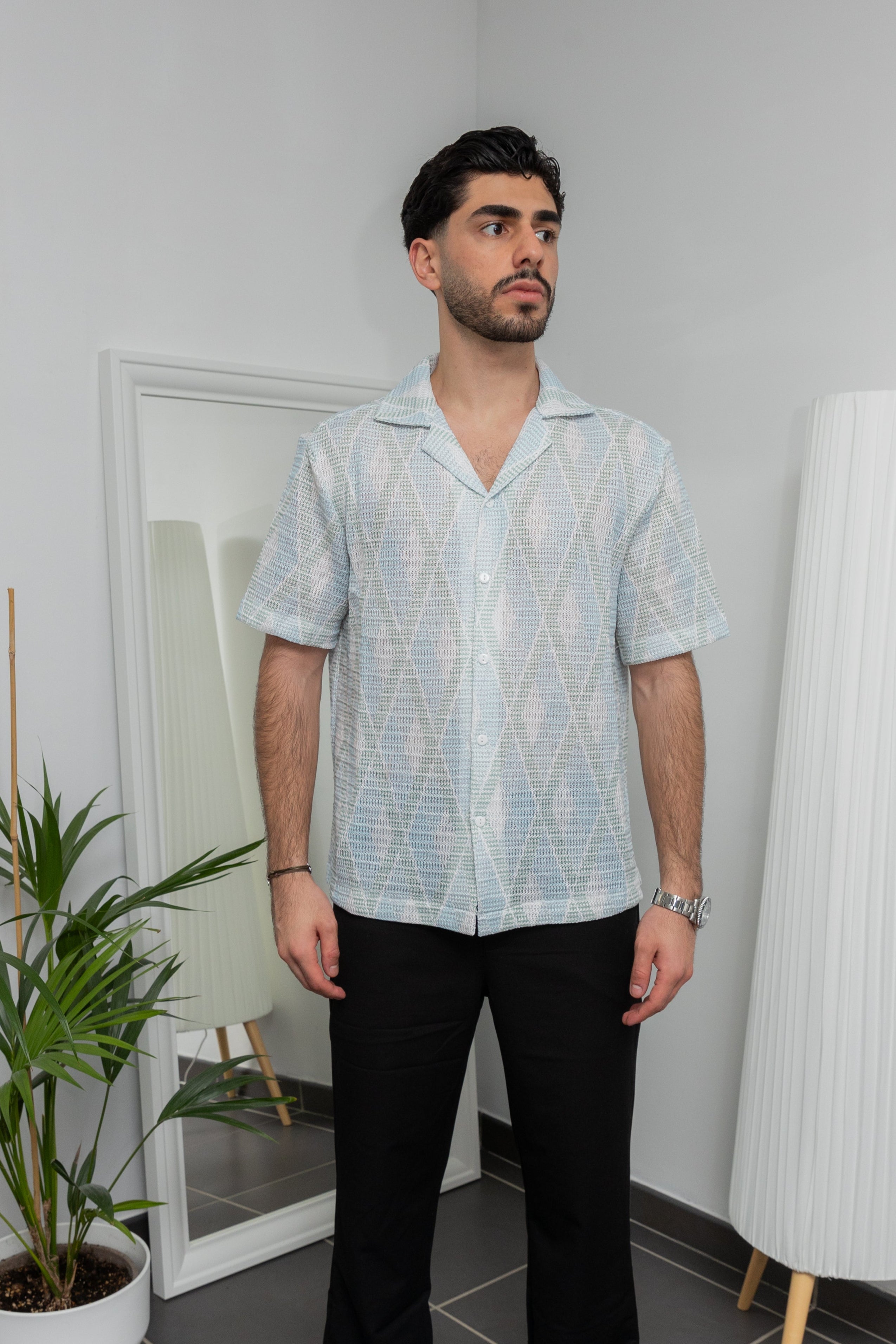 Chemise à motif - Vert Clair